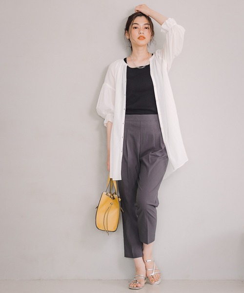 GLOBAL WORK（グローバルワーク）の「エアリーボイルスキッパー6分袖/951489（シャツ/ブラウス・レディース・ホワイト/ブラック/グリーン/ライトブルー・FREE）」の5枚目の写真