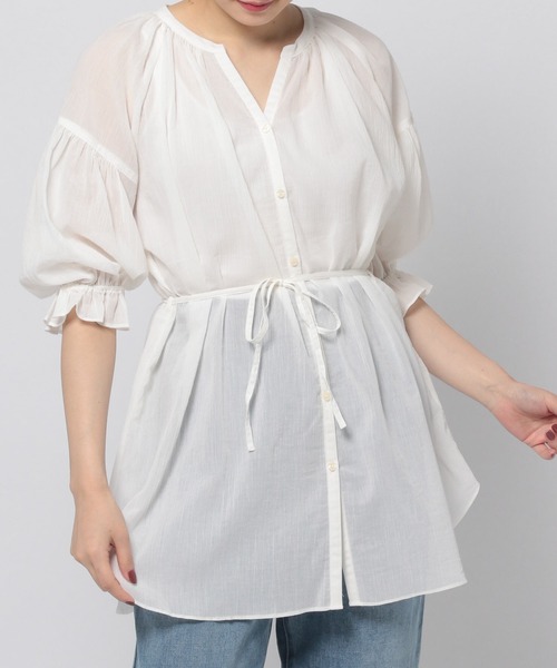 GLOBAL WORK（グローバルワーク）の「エアリーボイルスキッパー6分袖/951489（シャツ/ブラウス・レディース・ホワイト/ブラック/グリーン/ライトブルー・FREE）」の22枚目の写真