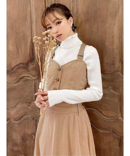 RESEXXY（リゼクシー）の「ボリュームデザインスカート【セットアップ着用可能】（デニムスカート・レディース・ベージュ/インディゴブルー/アイボリー・FREE）」の5枚目の写真