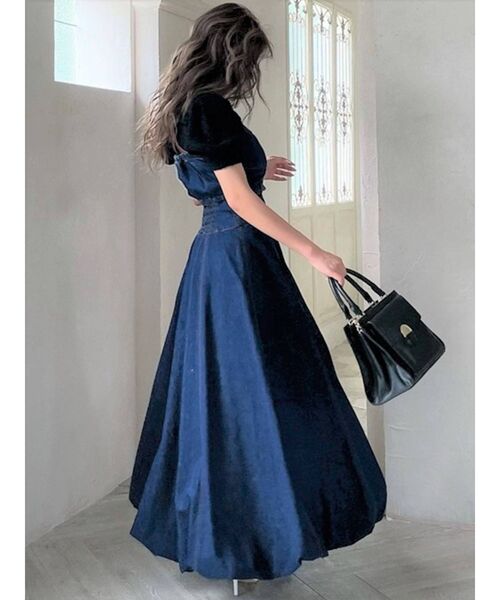 RESEXXY（リゼクシー）の「ボリュームデザインスカート【セットアップ着用可能】（デニムスカート・レディース・ベージュ/インディゴブルー/アイボリー・FREE）」の7枚目の写真