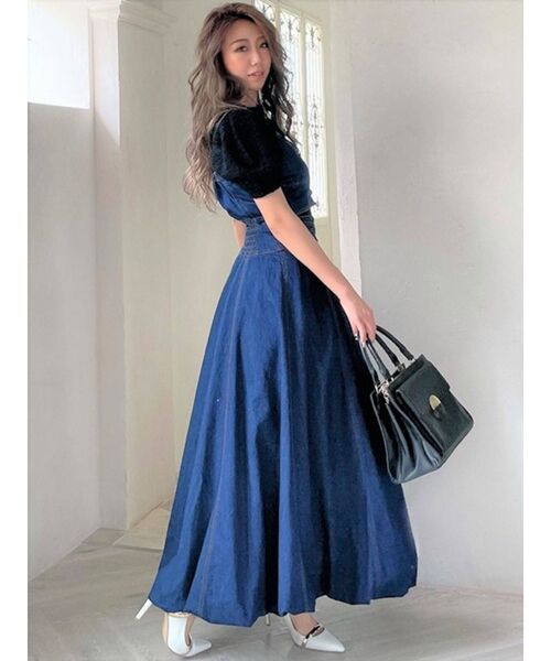 RESEXXY（リゼクシー）の「ボリュームデザインスカート【セットアップ着用可能】（デニムスカート・レディース・ベージュ/インディゴブルー/アイボリー・FREE）」の10枚目の写真