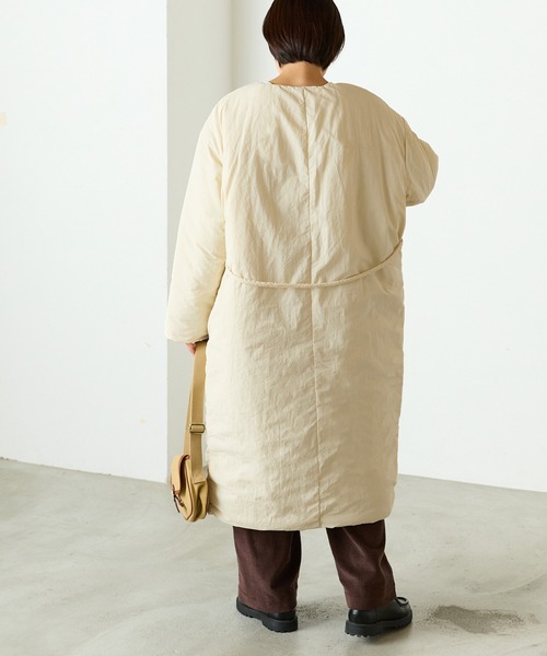 セール】【forksy.】ストール付き ダウンライク中綿オーバー