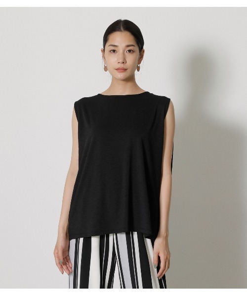 AZUL by moussy(アズールバイマウジー)の「GLOSSY COOL BACK TUCK TANK(タンクトップ・レディース・ブラック/グレー系その他/グリーン系その他・MEDIUM/SMALL)」の4枚目の写真