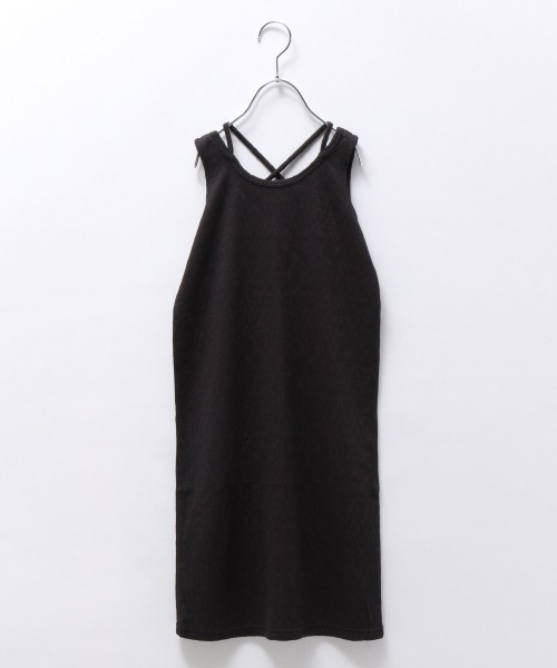 JEANASIS（ジーナシス）の「【KIDS】ジグザグカットワンピース/214685（ワンピース・キッズ・ブラック/ブラウン/グレー・120/140）」の2枚目の写真