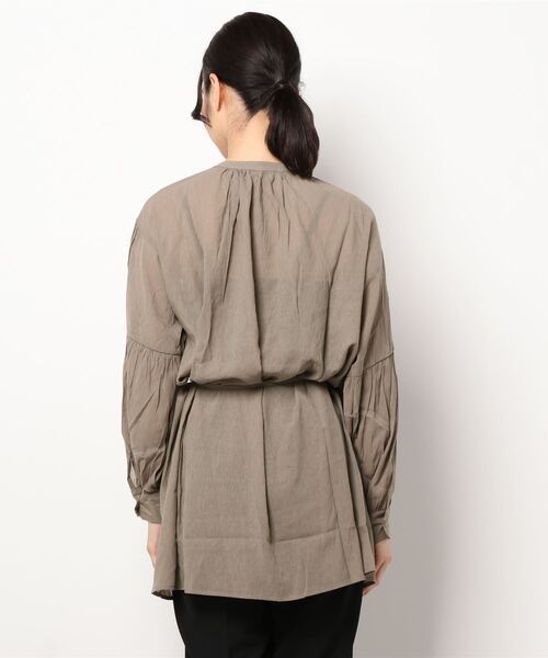 cepo（セポ）の「ボリュームスリーブ　ガウンショートワンピース　３WAY（シャツワンピース・レディース・ベージュ/ブラック/グレー・M）」の6枚目の写真