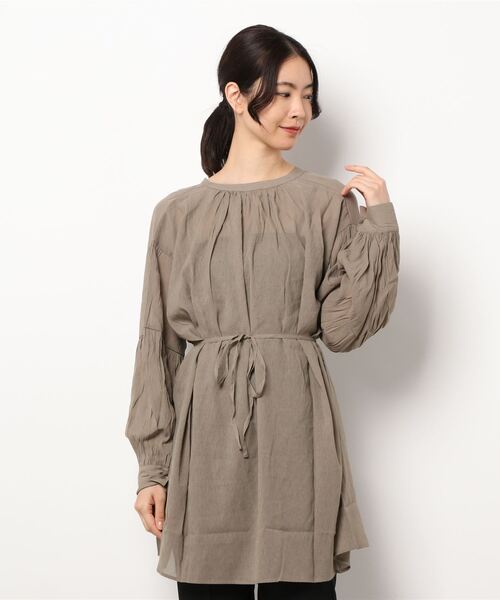 cepo（セポ）の「ボリュームスリーブ　ガウンショートワンピース　３WAY（シャツワンピース・レディース・ベージュ/ブラック/グレー・M）」の7枚目の写真