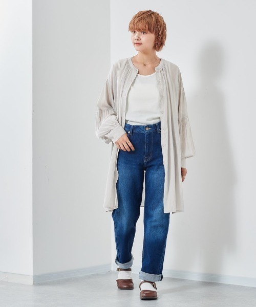 cepo（セポ）の「ボリュームスリーブ　ガウンショートワンピース　３WAY（シャツワンピース・レディース・ベージュ/ブラック/グレー・M）」の2枚目の写真