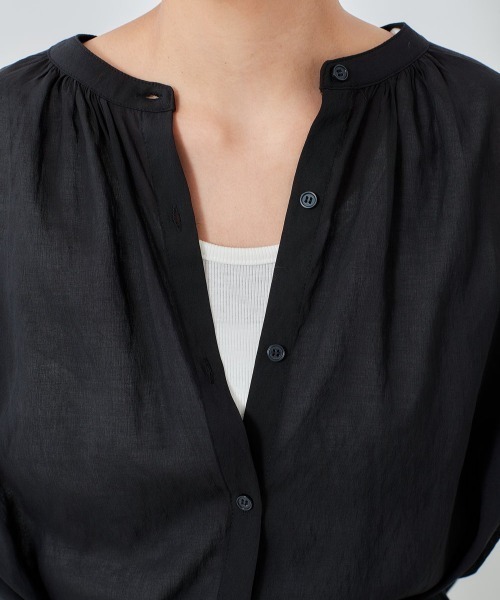 cepo（セポ）の「ボリュームスリーブ　ガウンショートワンピース　３WAY（シャツワンピース・レディース・ベージュ/ブラック/グレー・M）」の10枚目の写真