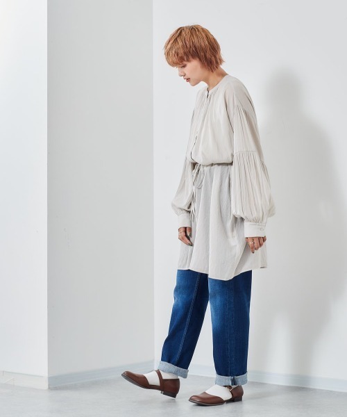 cepo（セポ）の「ボリュームスリーブ　ガウンショートワンピース　３WAY（シャツワンピース・レディース・ベージュ/ブラック/グレー・M）」の14枚目の写真