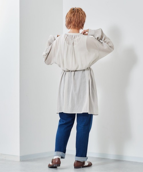 cepo（セポ）の「ボリュームスリーブ　ガウンショートワンピース　３WAY（シャツワンピース・レディース・ベージュ/ブラック/グレー・M）」の15枚目の写真