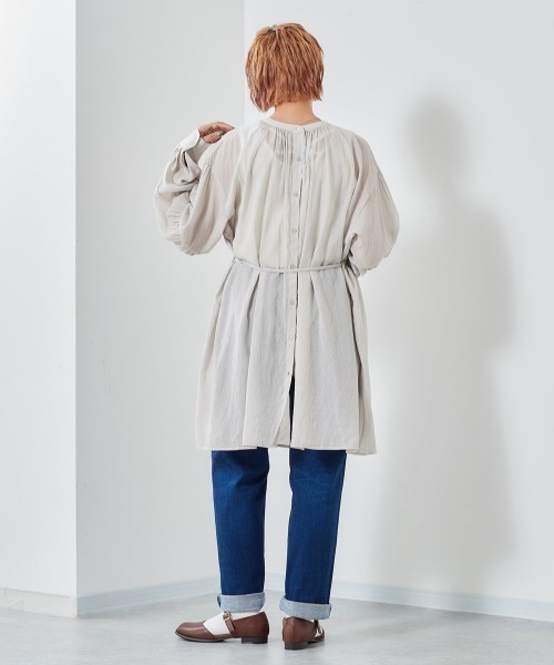 cepo（セポ）の「ボリュームスリーブ　ガウンショートワンピース　３WAY（シャツワンピース・レディース・ベージュ/ブラック/グレー・M）」の17枚目の写真