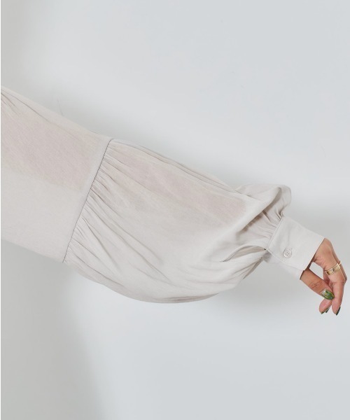 cepo（セポ）の「ボリュームスリーブ　ガウンショートワンピース　３WAY（シャツワンピース・レディース・ベージュ/ブラック/グレー・M）」の19枚目の写真