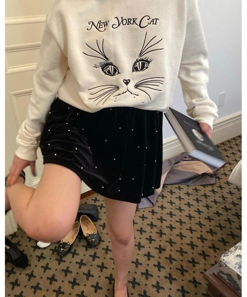 epine（エピヌ）の「New york cat embroidery sweat（スウェット・レディース・グレー/アイボリー・FREE）」の11枚目の写真