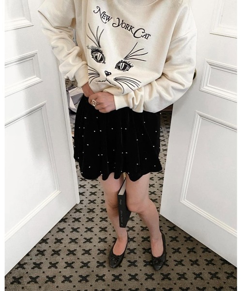 epine（エピヌ）の「New york cat embroidery sweat（スウェット・レディース・グレー/アイボリー・FREE）」の13枚目の写真