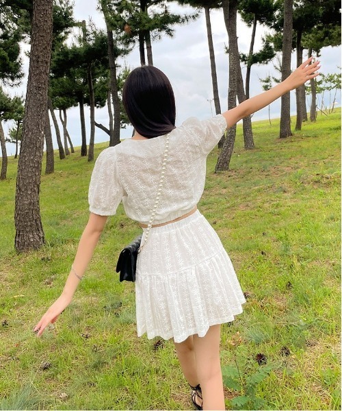 chuu(チュー)の「CHUU パンチング刺繍セットアップ(セットアップ・レディース・アイボリー・FREE)」の8枚目の写真