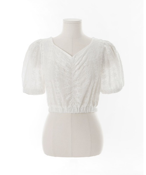 chuu(チュー)の「CHUU パンチング刺繍セットアップ(セットアップ・レディース・アイボリー・FREE)」の9枚目の写真