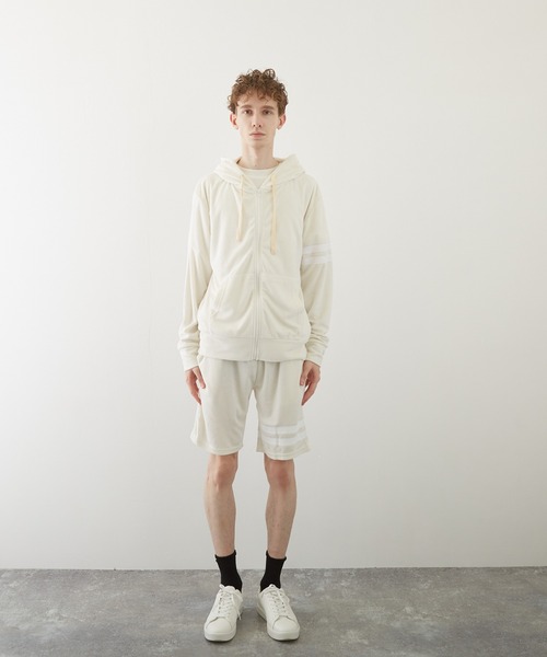 TONE SELECT WEAR(トーンセレクトウェア)の「【TONE BY AS】パイル袖ラインZIPパーカー(BL)(パーカー・メンズ・チャコールグレー/ブラック/ベージュ/ネイビー/ピンク/アイボリー/イエロー系その他・MEDIUM/LARGE)」の11枚目の写真