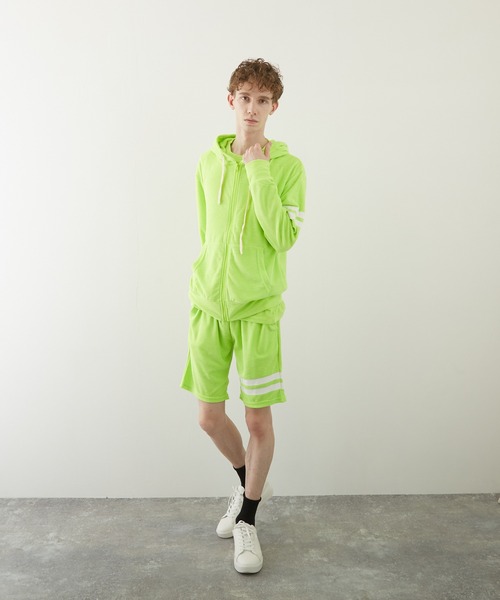 TONE SELECT WEAR(トーンセレクトウェア)の「【TONE BY AS】パイル袖ラインZIPパーカー(BL)(パーカー・メンズ・チャコールグレー/ブラック/ベージュ/ネイビー/ピンク/アイボリー/イエロー系その他・MEDIUM/LARGE)」の21枚目の写真