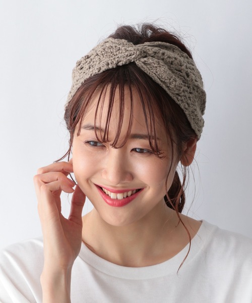 GLOBAL WORK（グローバルワーク）の「クロシェ編みターバン/217162（ヘアバンド・レディース・その他/ブラウン/ダークブラウン・FREE）」の3枚目の写真