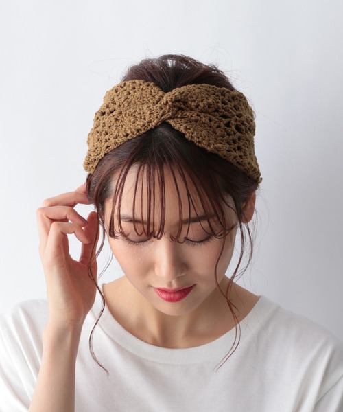 GLOBAL WORK（グローバルワーク）の「クロシェ編みターバン/217162（ヘアバンド・レディース・その他/ブラウン/ダークブラウン・FREE）」の10枚目の写真