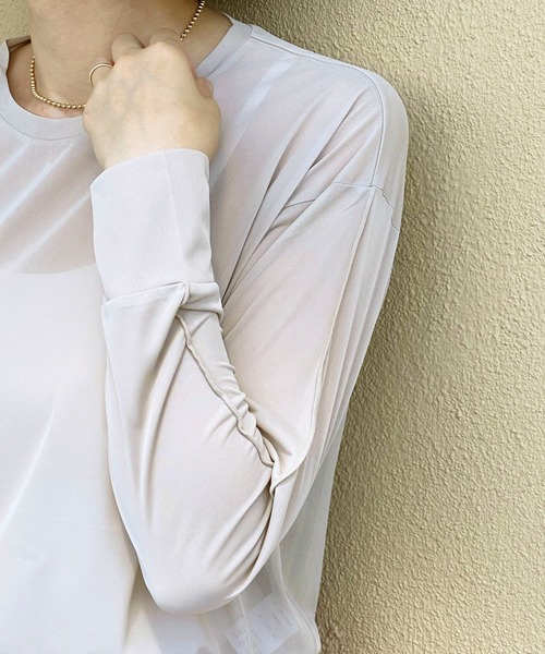 ottilie(オティーリエ)の「シアーロングスリーブPO(Tシャツ/カットソー・レディース・ブラック/ベージュ・FREE)」の14枚目の写真