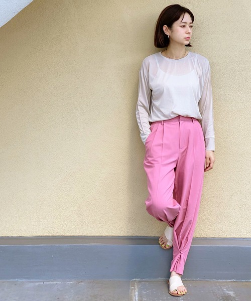 ottilie(オティーリエ)の「シアーロングスリーブPO(Tシャツ/カットソー・レディース・ブラック/ベージュ・FREE)」の13枚目の写真