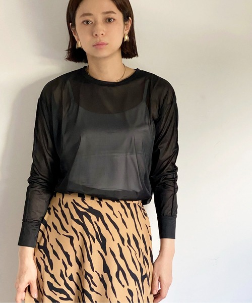 ottilie(オティーリエ)の「シアーロングスリーブPO(Tシャツ/カットソー・レディース・ブラック/ベージュ・FREE)」の21枚目の写真