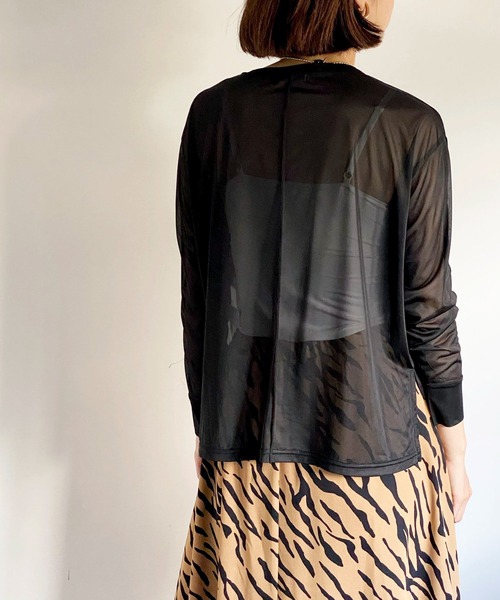 ottilie(オティーリエ)の「シアーロングスリーブPO(Tシャツ/カットソー・レディース・ブラック/ベージュ・FREE)」の17枚目の写真