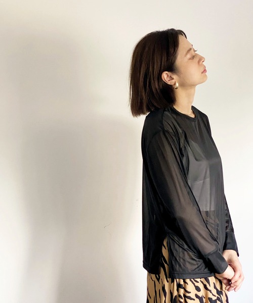 ottilie(オティーリエ)の「シアーロングスリーブPO(Tシャツ/カットソー・レディース・ブラック/ベージュ・FREE)」の18枚目の写真