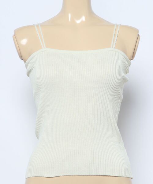 ibeul_（イベール）の「スリムリブダブルストラップキャミ（キャミソール・レディース・ホワイト/アイボリー/モカ/ブラック/ピンク/ブラウン/マスタード/ライトブルー/ネイビー・FREE）」の19枚目の写真
