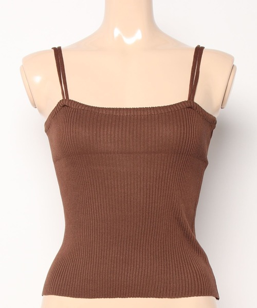 ibeul_（イベール）の「スリムリブダブルストラップキャミ（キャミソール・レディース・ホワイト/アイボリー/モカ/ブラック/ピンク/ブラウン/マスタード/ライトブルー/ネイビー・FREE）」の17枚目の写真