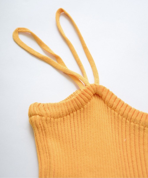 ibeul_（イベール）の「スリムリブダブルストラップキャミ（キャミソール・レディース・ホワイト/アイボリー/モカ/ブラック/ピンク/ブラウン/マスタード/ライトブルー/ネイビー・FREE）」の11枚目の写真