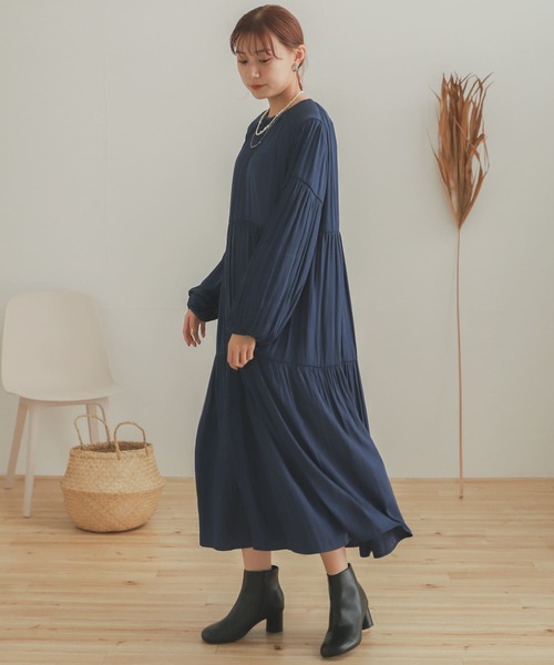 SENSE OF PLACE by URBAN RESEARCH（センスオブプレイスバイアーバンリサーチ）の「ティアードワンピース（ワンピース・レディース・カーキ/ブルー/ブラック/ライトベージュ・ONE）」の11枚目の写真