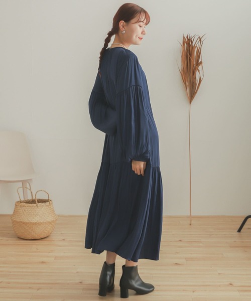 SENSE OF PLACE by URBAN RESEARCH（センスオブプレイスバイアーバンリサーチ）の「ティアードワンピース（ワンピース・レディース・カーキ/ブルー/ブラック/ライトベージュ・ONE）」の12枚目の写真