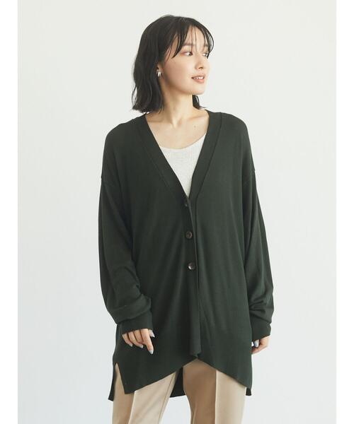 Green　Parks（グリーンパークス）の「洗えるニットミディ丈カーディガン＊（カーディガン/ボレロ・レディース・ブラック/ベージュ/レッド/グリーン・FREE）」の20枚目の写真