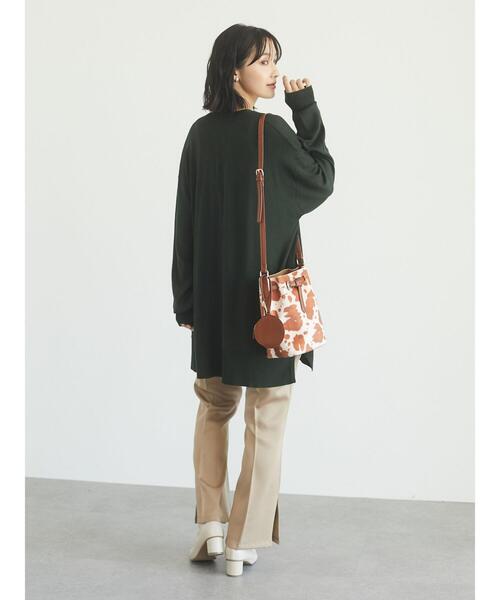 Green　Parks（グリーンパークス）の「洗えるニットミディ丈カーディガン＊（カーディガン/ボレロ・レディース・ブラック/ベージュ/レッド/グリーン・FREE）」の5枚目の写真