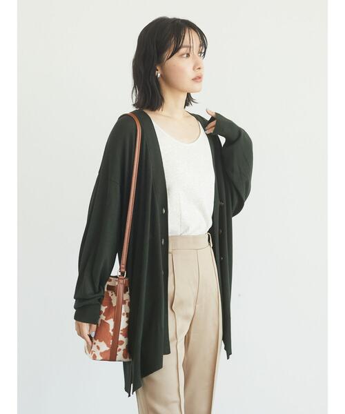 Green　Parks（グリーンパークス）の「洗えるニットミディ丈カーディガン＊（カーディガン/ボレロ・レディース・ブラック/ベージュ/レッド/グリーン・FREE）」の12枚目の写真