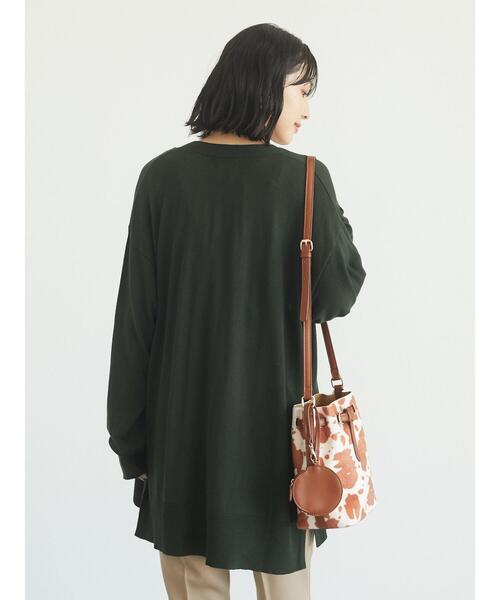 Green　Parks（グリーンパークス）の「洗えるニットミディ丈カーディガン＊（カーディガン/ボレロ・レディース・ブラック/ベージュ/レッド/グリーン・FREE）」の7枚目の写真