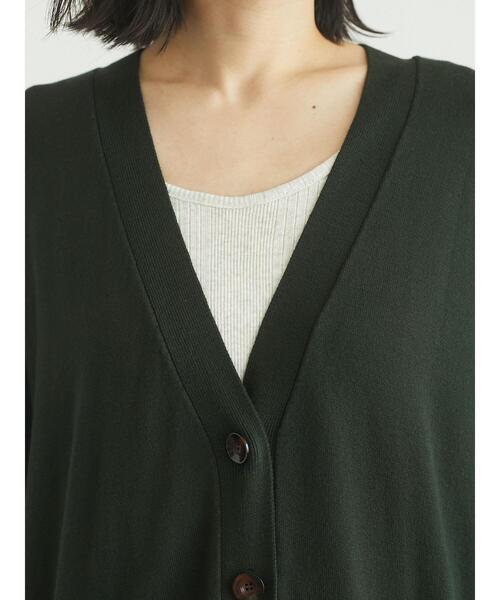 Green　Parks（グリーンパークス）の「洗えるニットミディ丈カーディガン＊（カーディガン/ボレロ・レディース・ブラック/ベージュ/レッド/グリーン・FREE）」の11枚目の写真