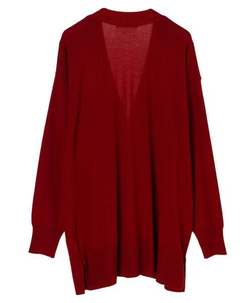 Green　Parks（グリーンパークス）の「洗えるニットミディ丈カーディガン＊（カーディガン/ボレロ・レディース・ブラック/ベージュ/レッド/グリーン・FREE）」の16枚目の写真