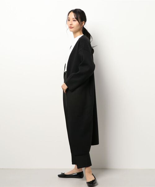 coca（coca）（コカ）の「シンプルコーディガン（ノーカラーコート・レディース・チャコールグレー/ブラック/マスタード・M/L）」の6枚目の写真