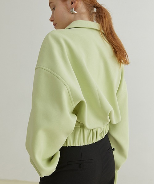 Fano Studios（ファノ ストゥディオズ）の「【Fano Studios】Zipper polo collar vivid sweater FQ21S059（スウェット・レディース・ライトグリーン・S/L/M）」の6枚目の写真