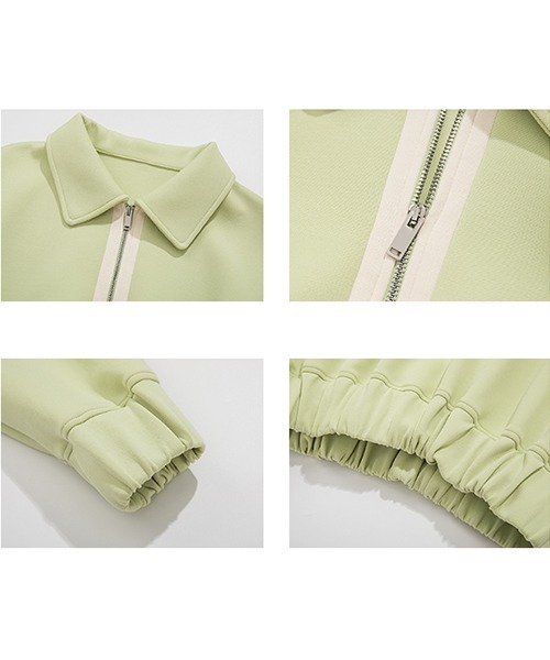 Fano Studios（ファノ ストゥディオズ）の「【Fano Studios】Zipper polo collar vivid sweater FQ21S059（スウェット・レディース・ライトグリーン・S/L/M）」の13枚目の写真