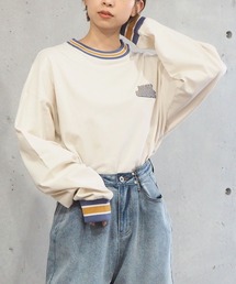 tiptop | 2021AW ロゴ刺繍ライン入りリブロンT(Tシャツ/カットソー)