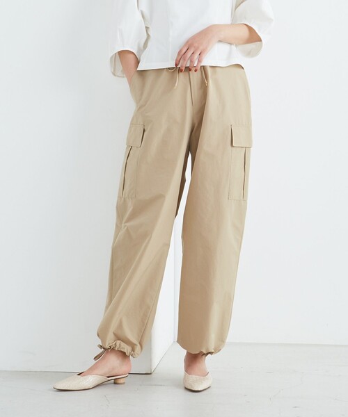 Aresense(アーセンス)の「Aresense/アーセンス TEXBRID高密度ストレッチカーゴパンツ(カーゴパンツ・レディース・ベージュ・フリ-)」の1枚目の写真