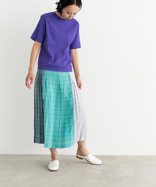 note et silence （ノートエシロンス）の「◇【 AMB100貨 】RNチェックカラーコンビネーションプリーツスカート（スカート・レディース・ブラウン系その他/ブルー系その他/ピンク系その他・FREE）」の19枚目の写真