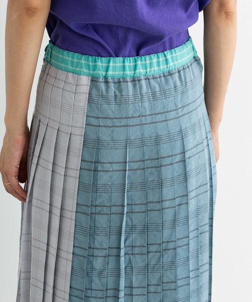 note et silence （ノートエシロンス）の「◇【 AMB100貨 】RNチェックカラーコンビネーションプリーツスカート（スカート・レディース・ブラウン系その他/ブルー系その他/ピンク系その他・FREE）」の7枚目の写真