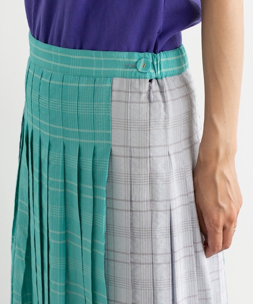 note et silence （ノートエシロンス）の「◇【 AMB100貨 】RNチェックカラーコンビネーションプリーツスカート（スカート・レディース・ブラウン系その他/ブルー系その他/ピンク系その他・FREE）」の11枚目の写真