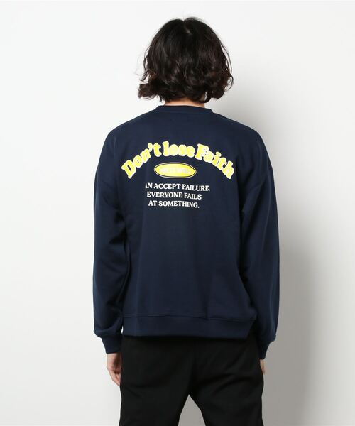 BACK NUMBER（バックナンバー）の「【BACK NUMBER】「RefurBish」 クルーネックトレーナー（スウェット・メンズ・パープル/オフホワイト/ネイビー・L/S/M/XL）」の4枚目の写真