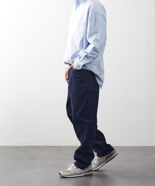 FREAK'S STORE(フリークスストア)の「デニムワイドテーパードパンツ/ デニム/ワイドパンツ(デニムパンツ・メンズ・インディゴブルー/ブラック・マルチサイズ)」の6枚目の写真